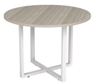 Mesa de reunião redonda pés de aço