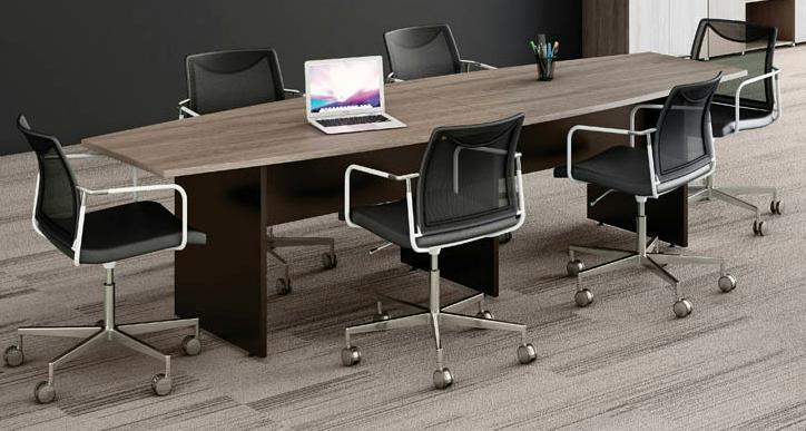 Mesa de reunião semi oval